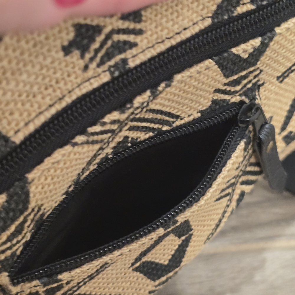 Dakine‎ Vintage Tan/Black Aztec Design Burlap Crossbody Bag Tote - Picture 4 of 7